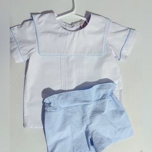Beaufort Bonner Company seersucker set.  Size 2t